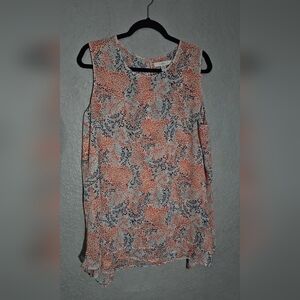 Fever Blouse Size XLarge Sleeveless  Multicolored Flowy Top/Tunic